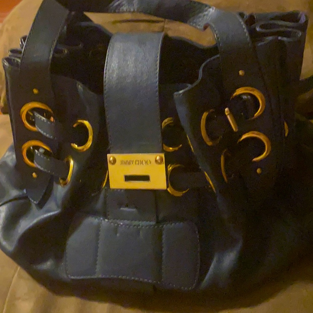 Jimmy Choo Navy Blue Handbag ***broken clasp***